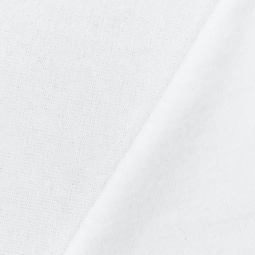 2 YD PC-White Solid Stretch Poly Blend Brushed Face Jersey Knit Fabric