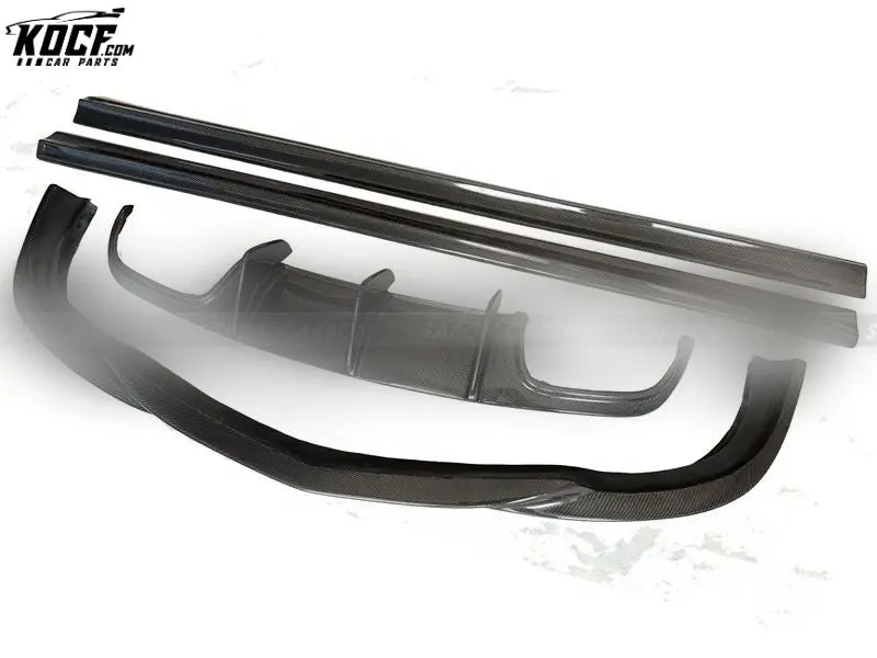 2009-2011 C63 W204 Preface lift Carbon Fiber Front Bumper Lip Splitter Side skirts Diffuser For Mercedes Benz C63 W204 AMG