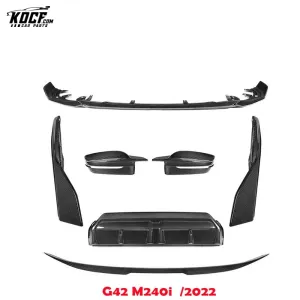 2022 G42 M235i M240i Carbon Fiber Kit Front Splitter Side skirts Diffuser Spoiler For BMW G42