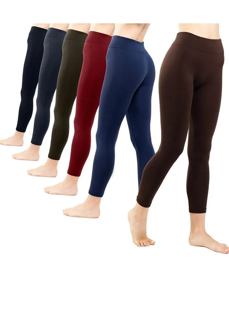 3 Pack Women‚Äôs Fleece Lined Leggings High Waist Stretchy warm Leggings one size