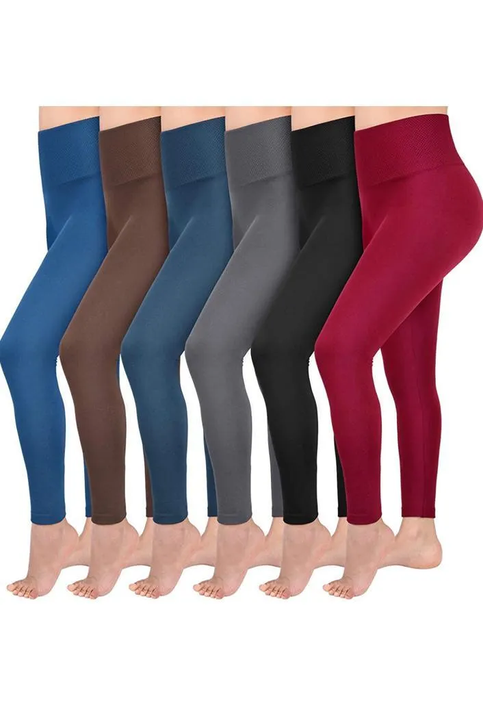 3 Pack Women‚Äôs Fleece Lined Leggings High Waist Stretchy warm Leggings one size