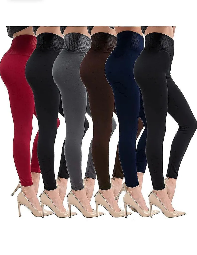 3 Pack Women‚Äôs Fleece Lined Leggings High Waist Stretchy warm Leggings one size