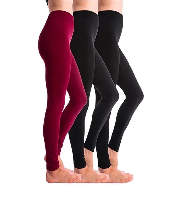 3 Pack Women‚Äôs Fleece Lined Leggings High Waist Stretchy warm Leggings one size