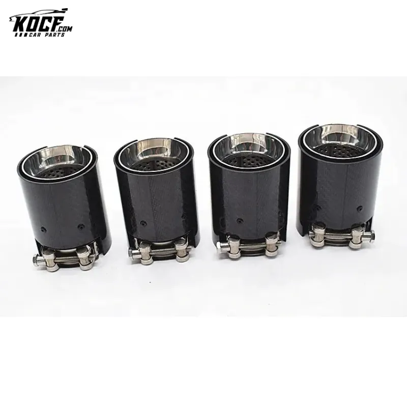 4PCS/SET M2 M3 M4 M5 Exhaust tip muffler tip stainless steel Carbon Fiber MP style For BMW