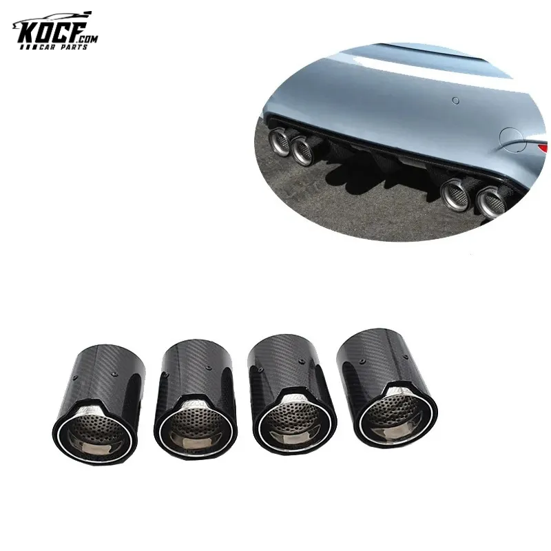 4PCS/SET M2 M3 M4 M5 Exhaust tip muffler tip stainless steel Carbon Fiber MP style For BMW