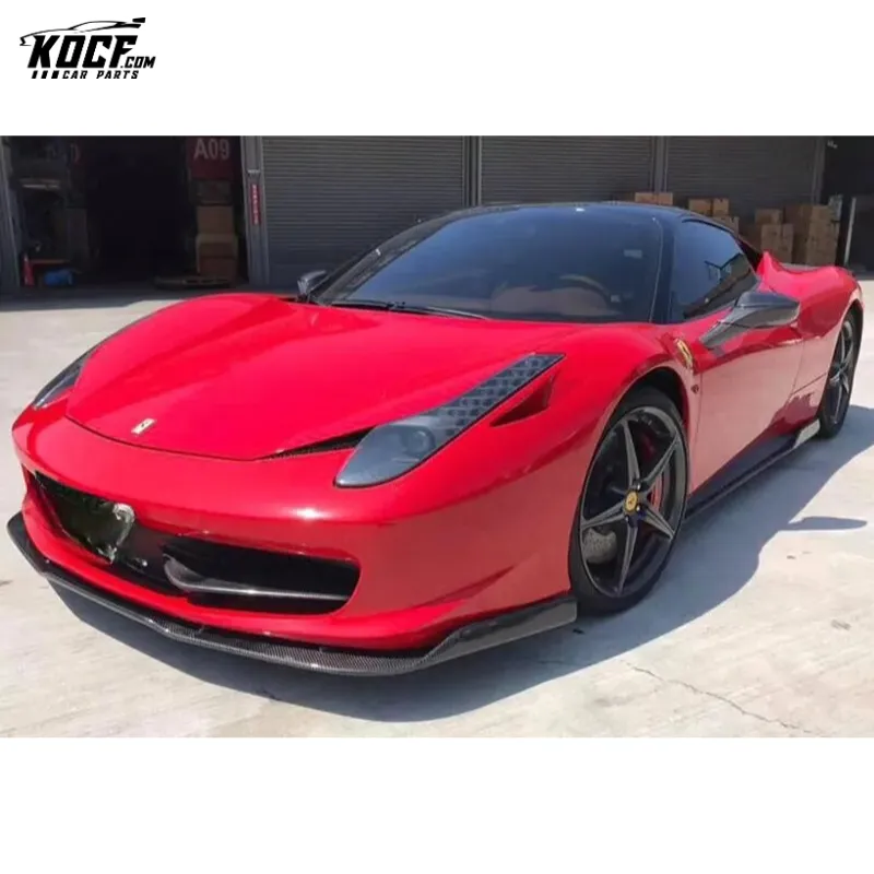 A- Veloce Style Carbon Fiber Body kit Front bumper lip Side Skirts Rear Diffuser Valance Spoiler For Ferrari 458 Italia 11-13