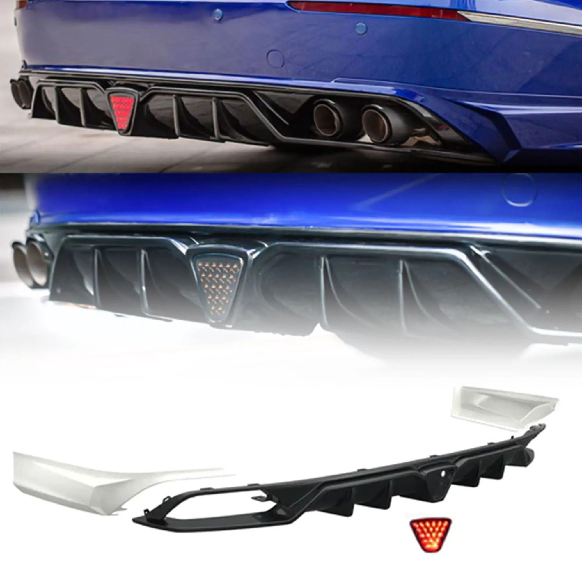 AMERICAN MODIFIED 18-23 Honda Accord Rear Bumper Diffuser Lip w/LED Light, White