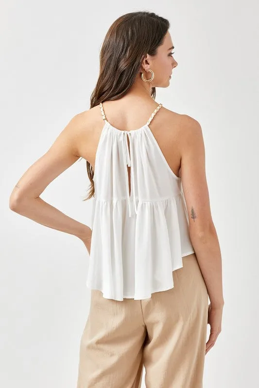 Anna Halter Neck with Back Strap Flared Top