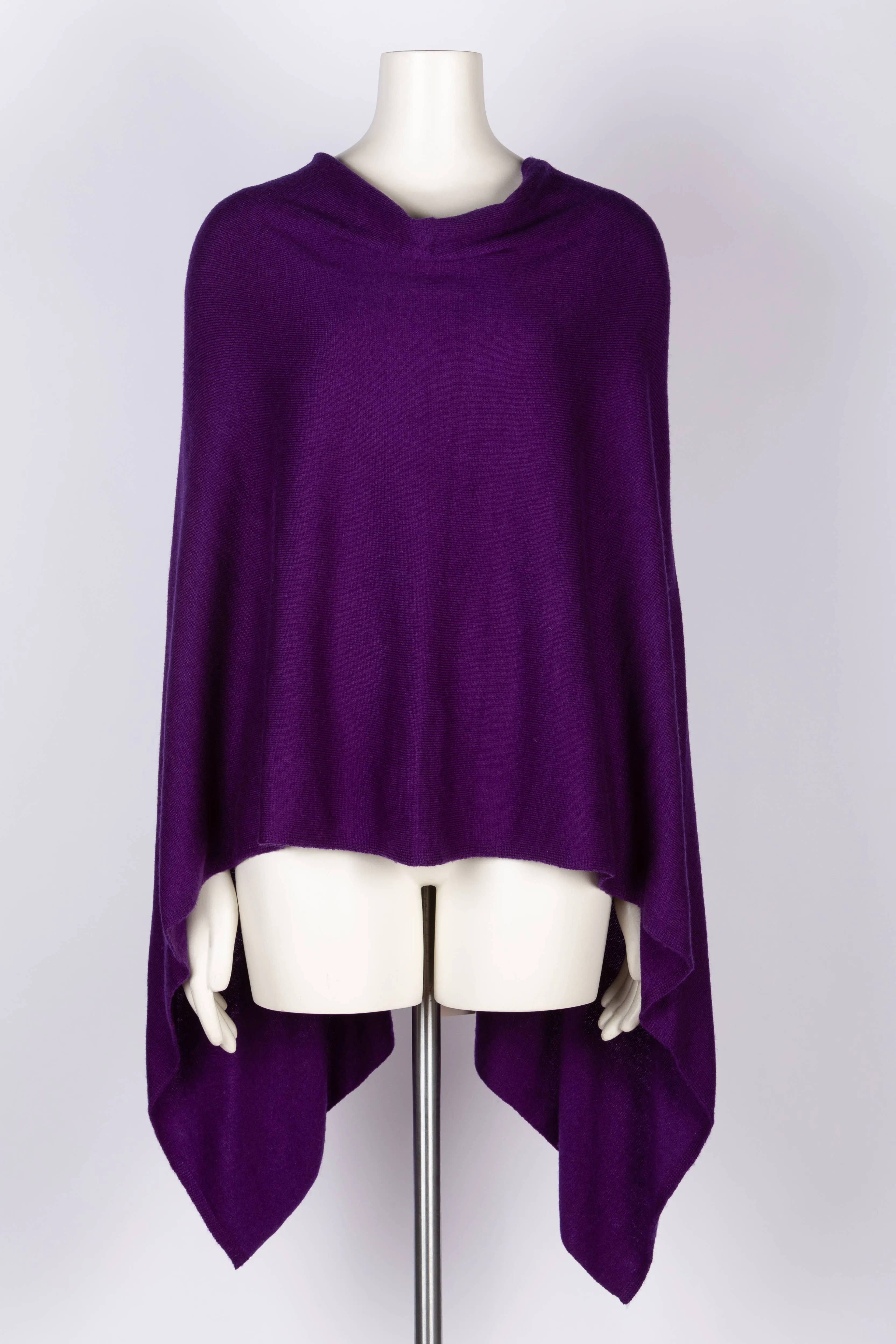 Cashmere Poncho Dark Purple