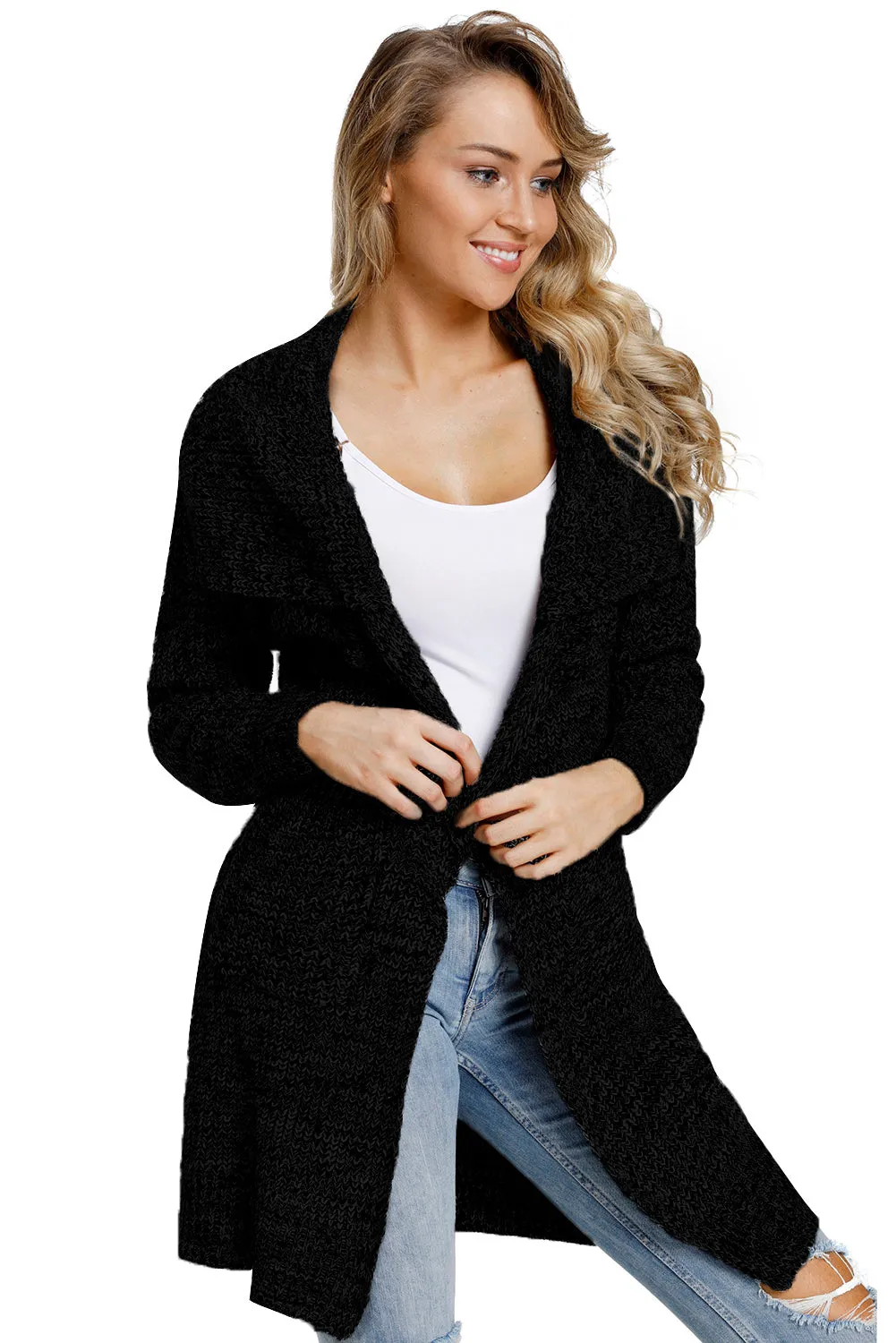 Chunky Long Cardigan with Side Pockets