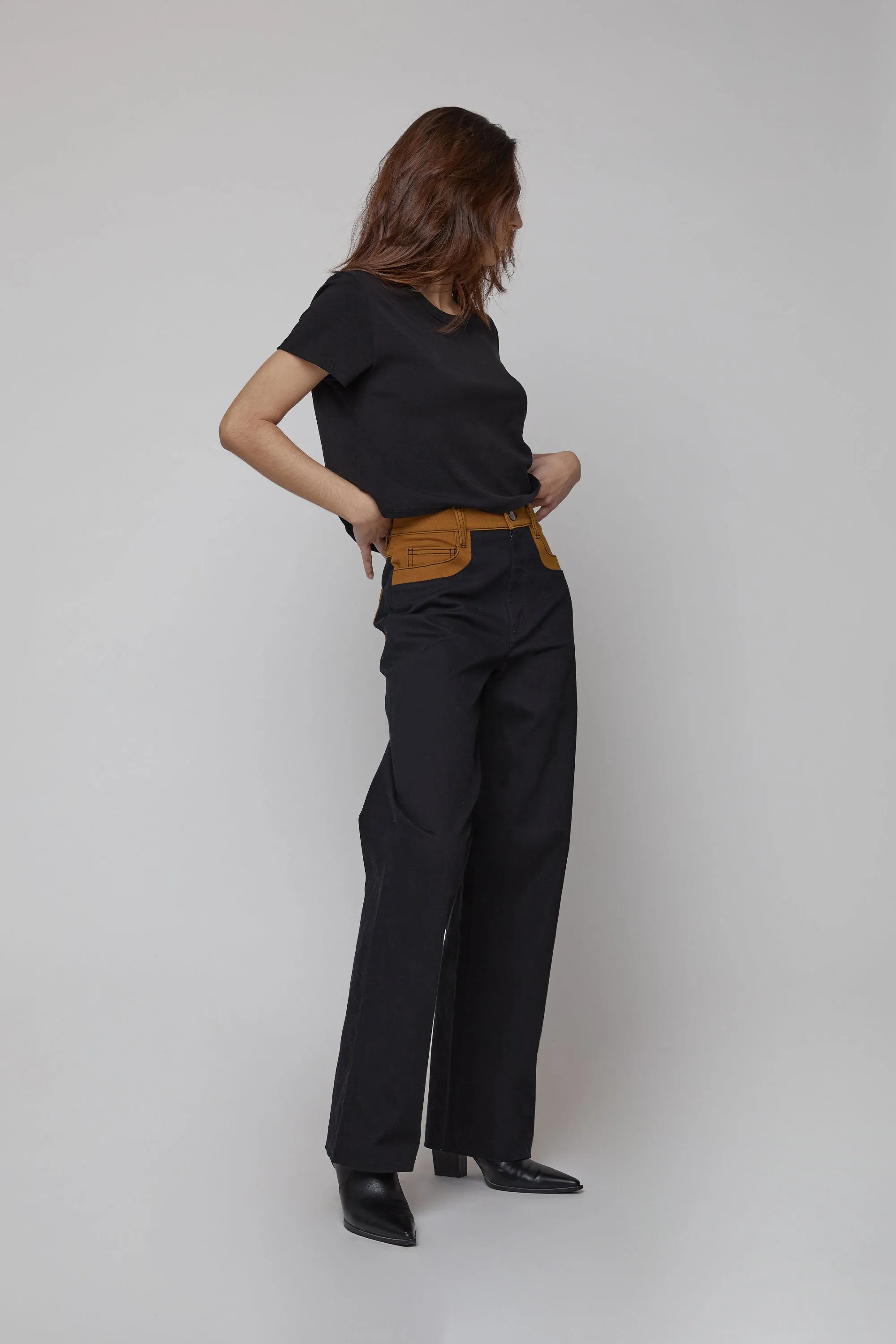 COLOUR BLOCK TWILL PANT