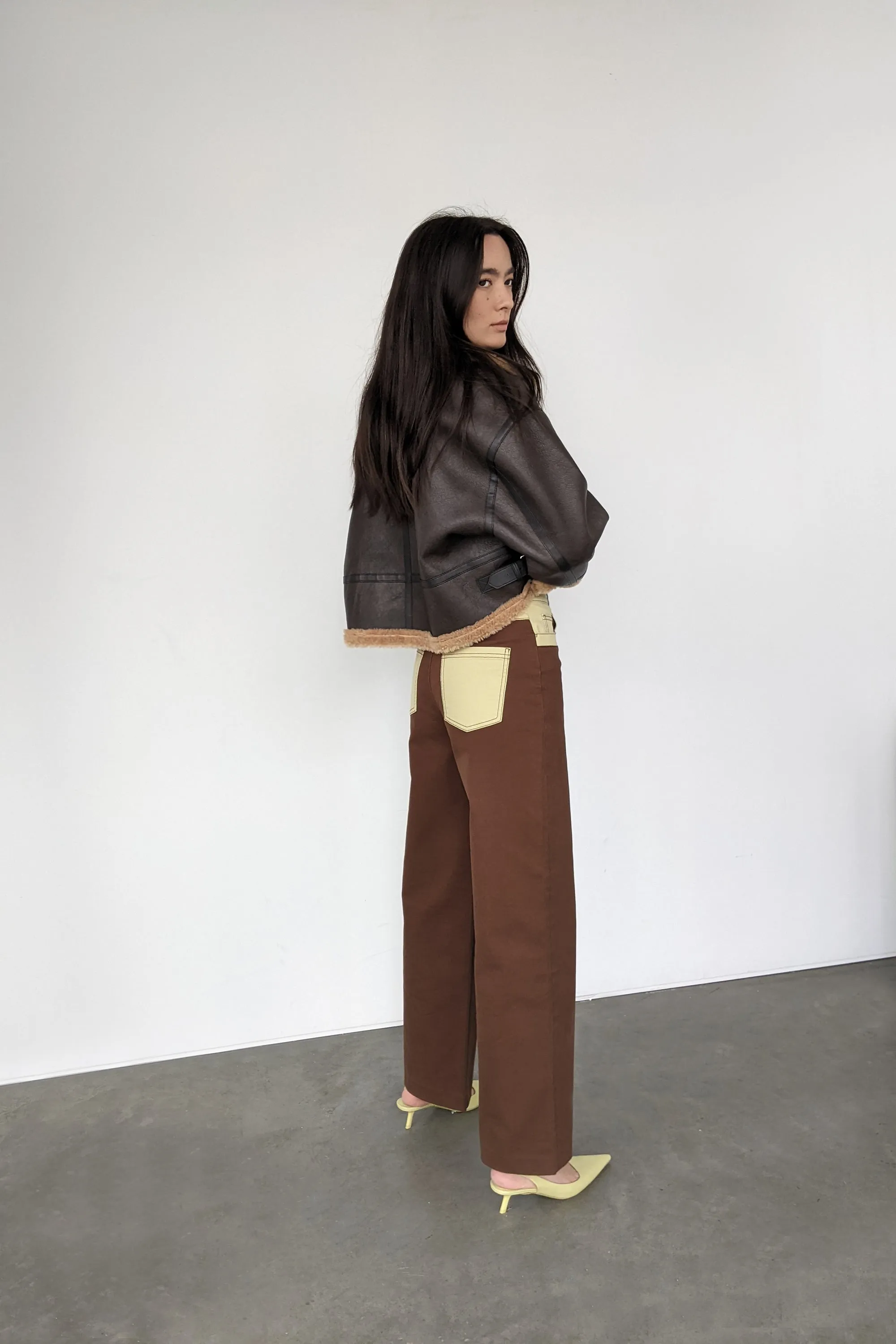 COLOUR BLOCK TWILL PANT