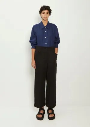 Cotton Blend Relaxed Crop Trouser