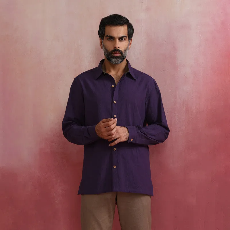 Cotton Shirt for Men | Purple | Full Sleeves