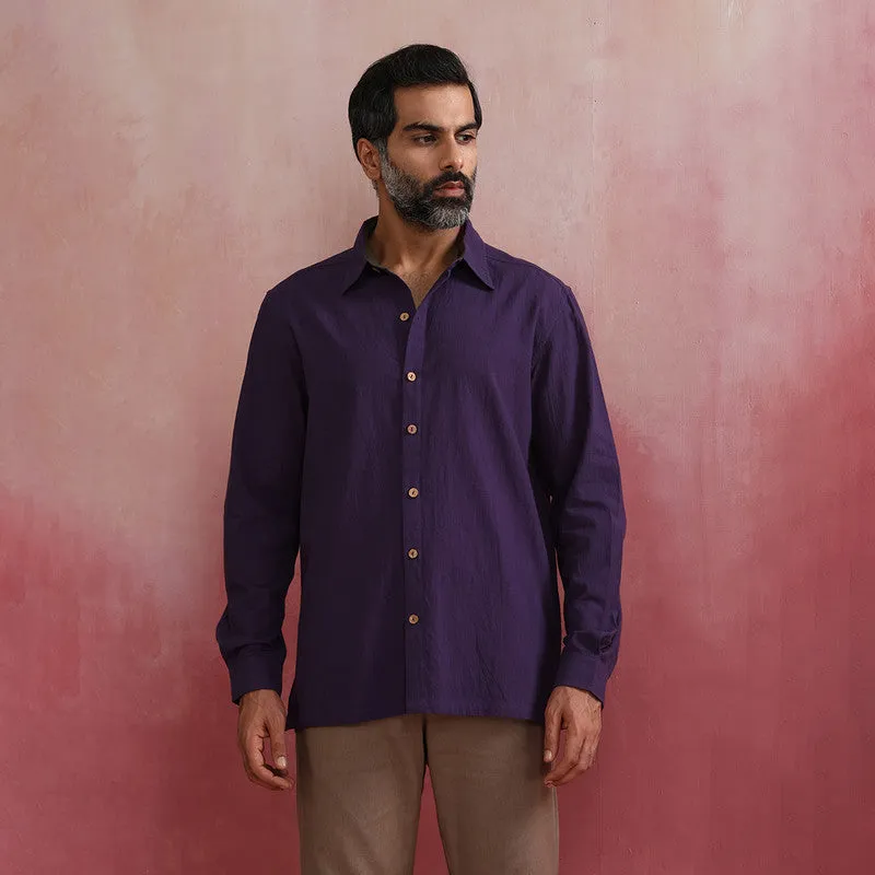 Cotton Shirt for Men | Purple | Full Sleeves