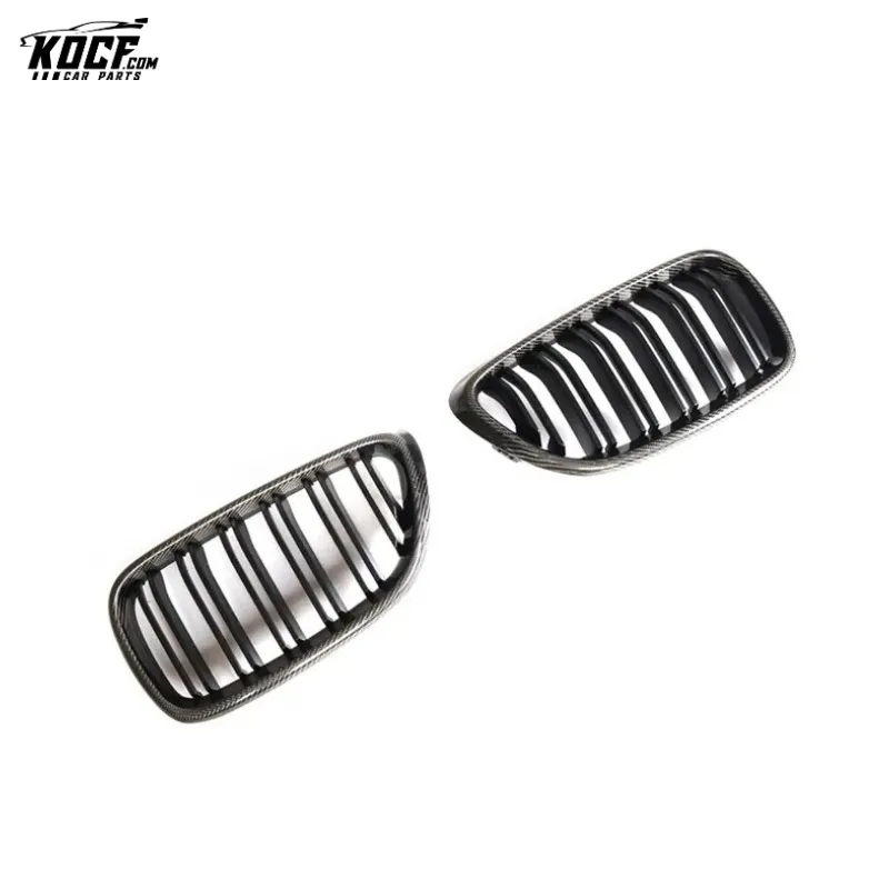 Customization Carbon Fiber Dual slats Front Grille Grill For BMW F22 M235i M240i F87 M2 14 