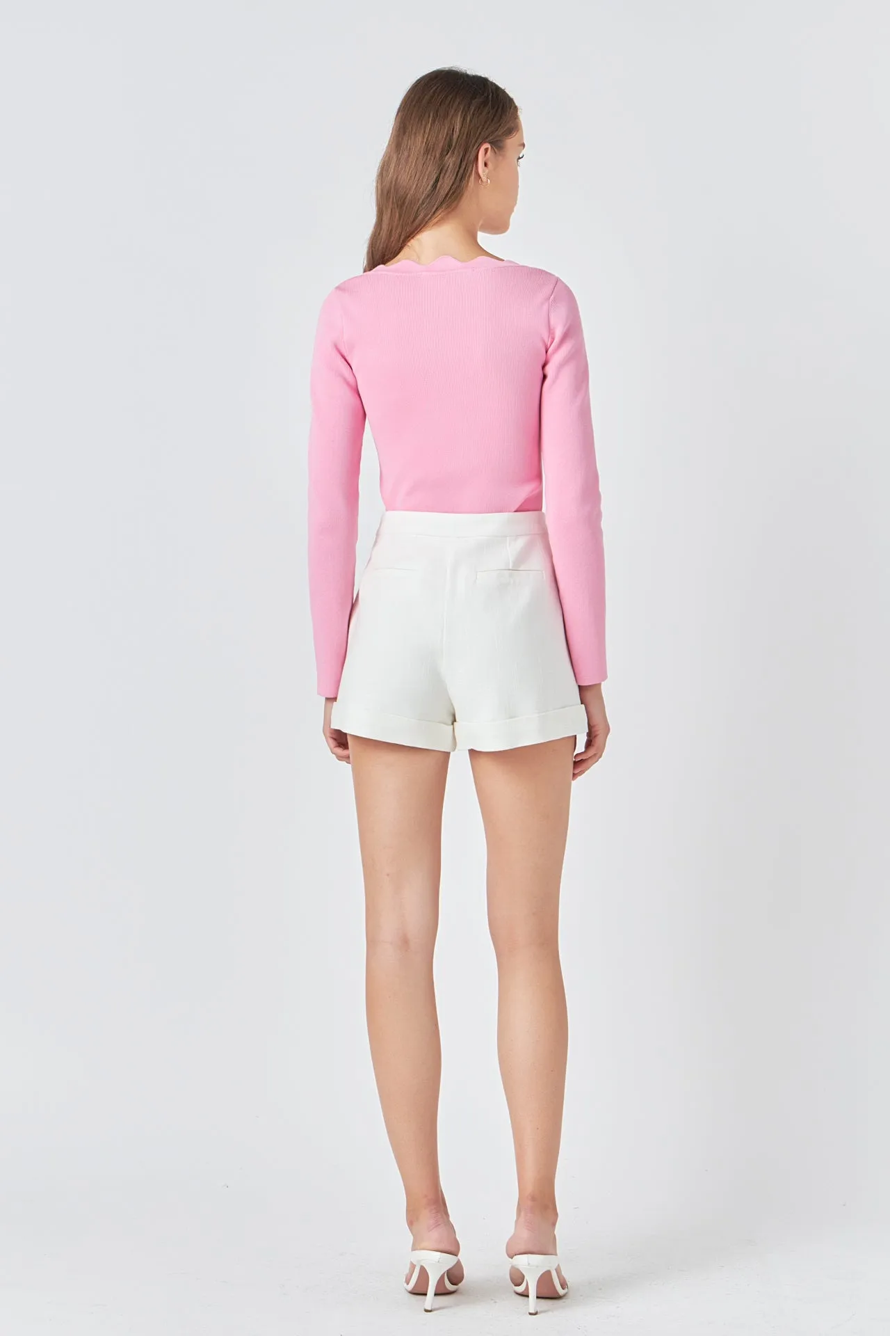 Endless Rose - Scallop Detail Long Sleeve Sweater