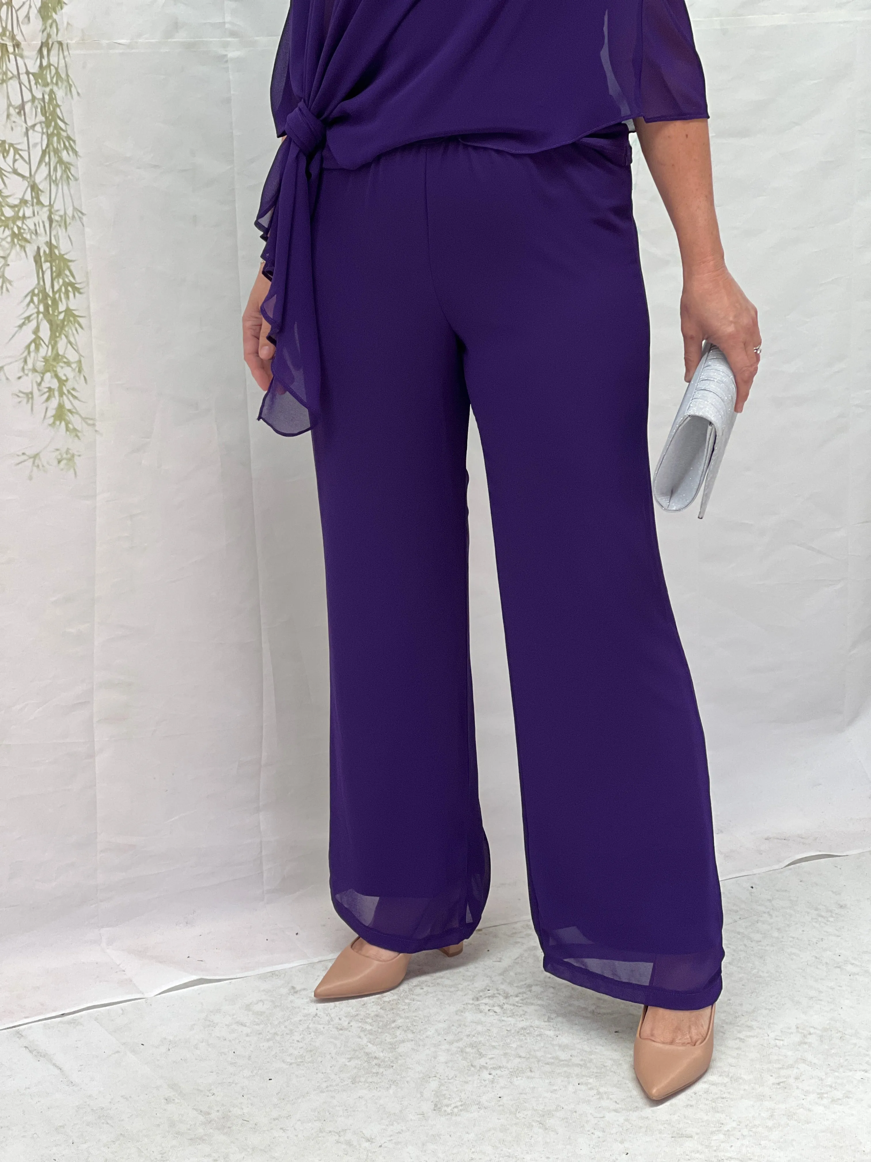 Faith Purple Chiffon Pants