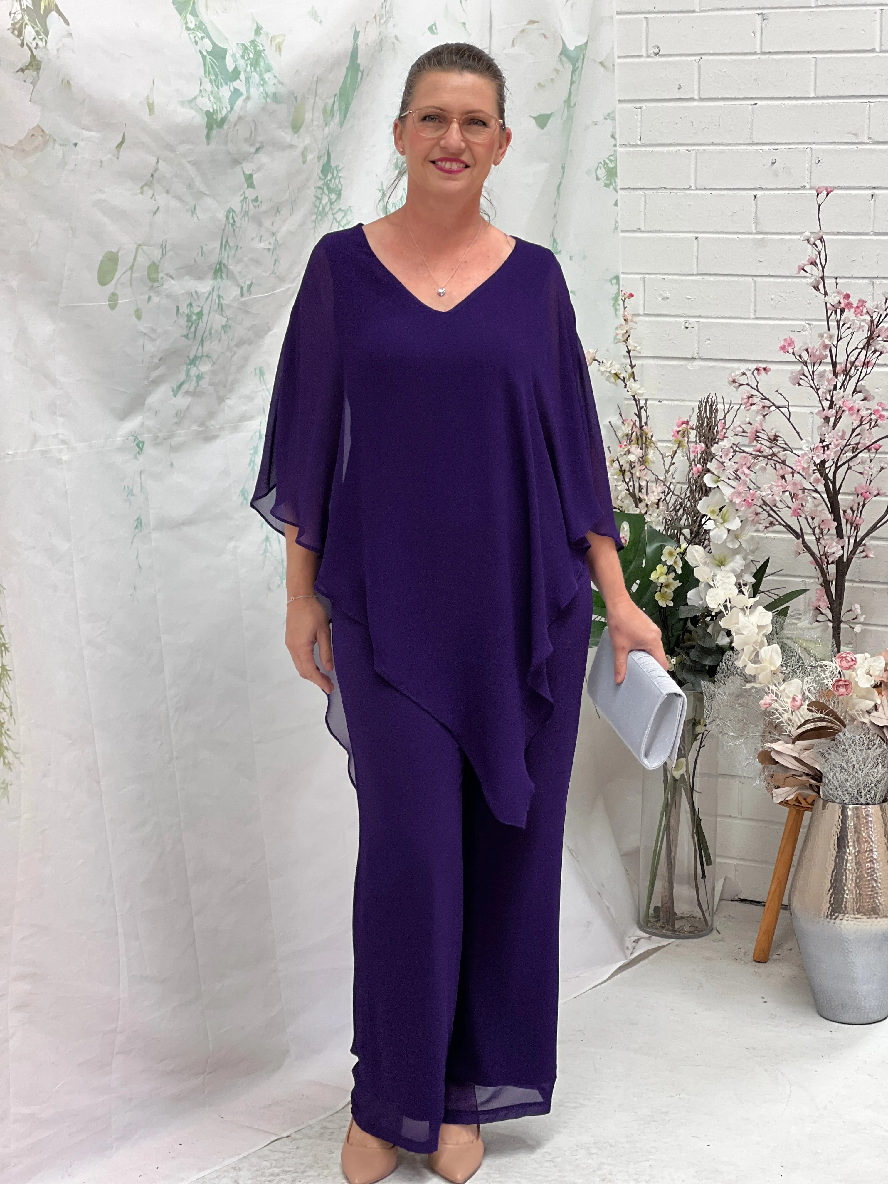 Faith Purple Chiffon Pants