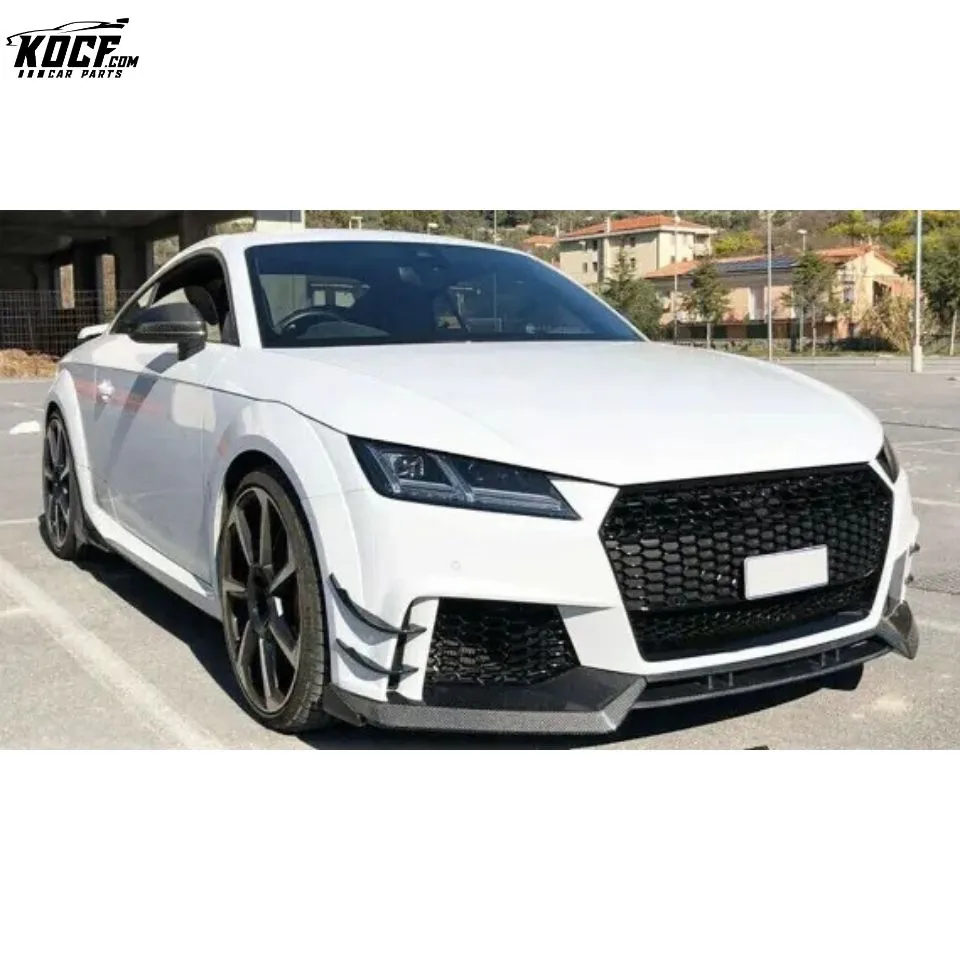 Fit Audi TT RS 2016-18 Carbon Fiber Front Bumper Canards Fins Splitter Vent 4PCS