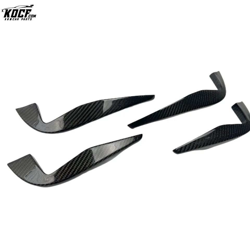 Fit Audi TT RS 2016-18 Carbon Fiber Front Bumper Canards Fins Splitter Vent 4PCS