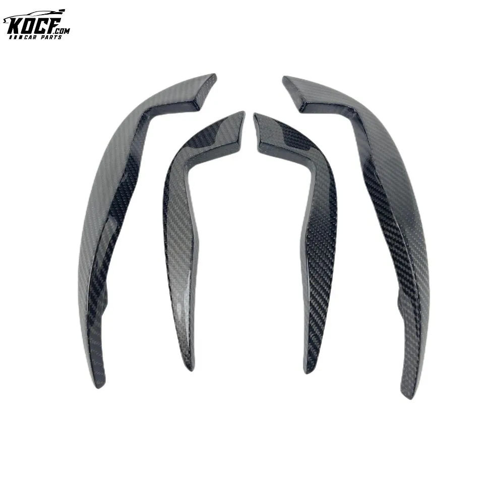 Fit Audi TT RS 2016-18 Carbon Fiber Front Bumper Canards Fins Splitter Vent 4PCS