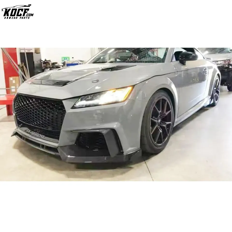 For 15-19 Audi TTS/TTRS MK3 Carbon Fiber Front Bumper Lip Spoiler Side Splitter Canards