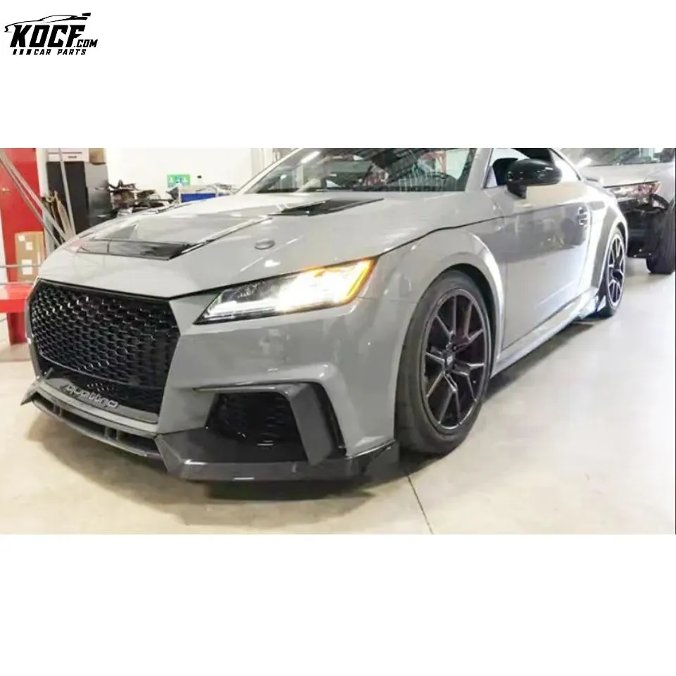 For 15-19 Audi TTS/TTRS MK3 Carbon Fiber Front Bumper Lip Spoiler Side Splitter Canards