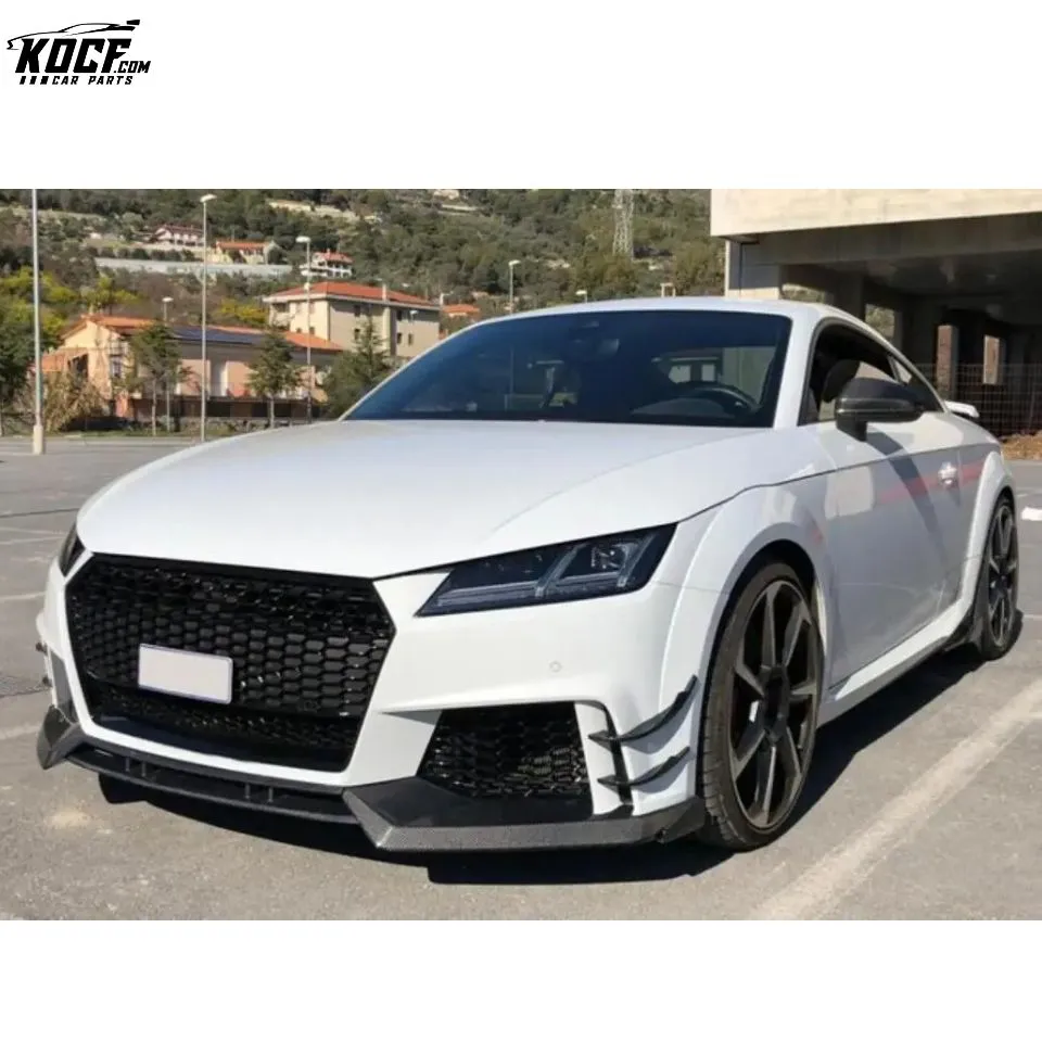 For 15-19 Audi TTS/TTRS MK3 Carbon Fiber Front Bumper Lip Spoiler Side Splitter Canards