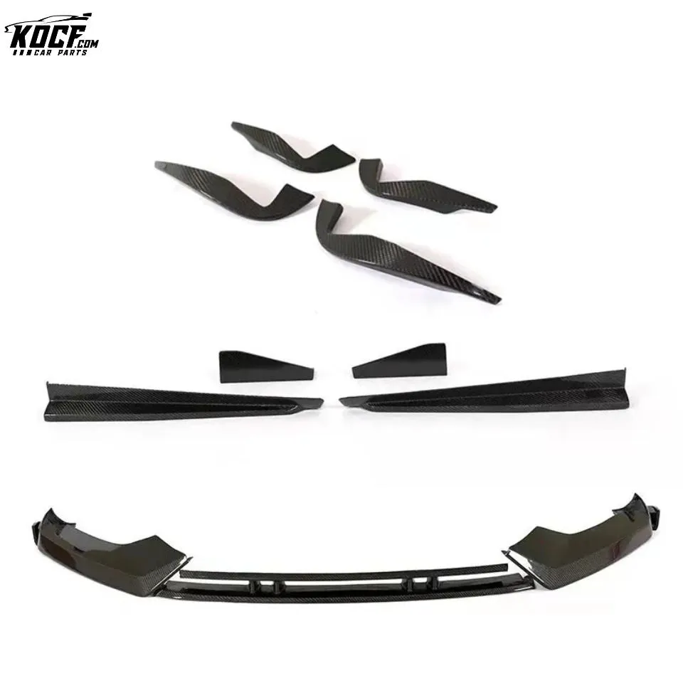 For 15-19 Audi TTS/TTRS MK3 Carbon Fiber Front Bumper Lip Spoiler Side Splitter Canards