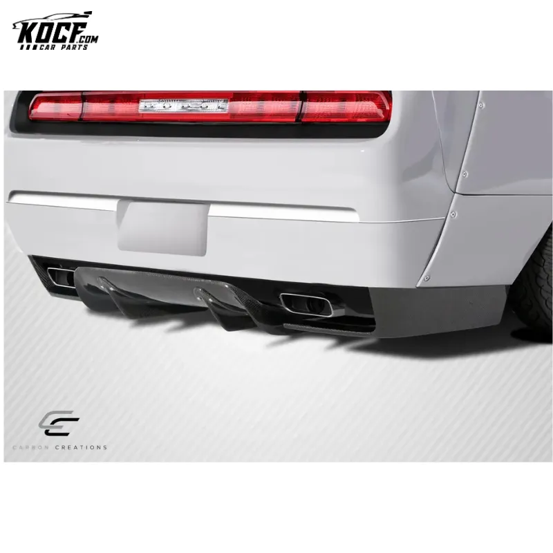 For Dodge Challenger Hellcat Carbon Fiber Car Rear Bumper Chassis Shark Fin Diffuser 15-19