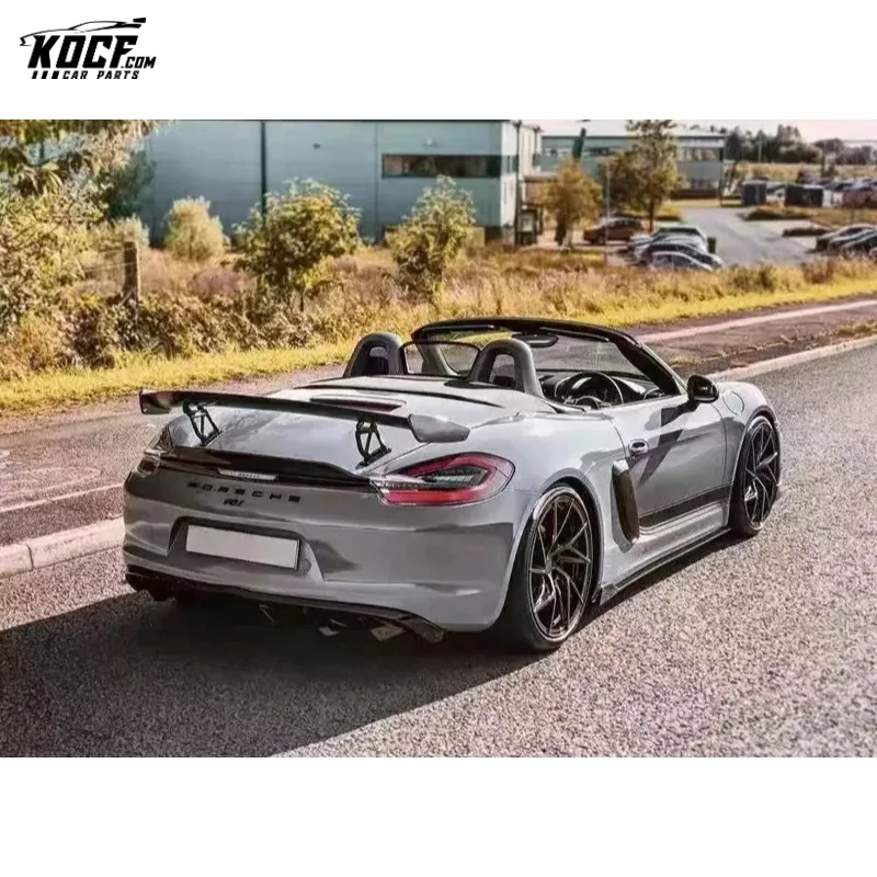 For Porsche Cayman 981 718 boxster Rear Spoiler Wing GT4 style Carbon Fiber Rear Racing Wing Spoiler New Style