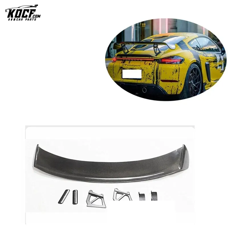 For Porsche Cayman 981 718 boxster Rear Spoiler Wing GT4 style Carbon Fiber Rear Racing Wing Spoiler New Style