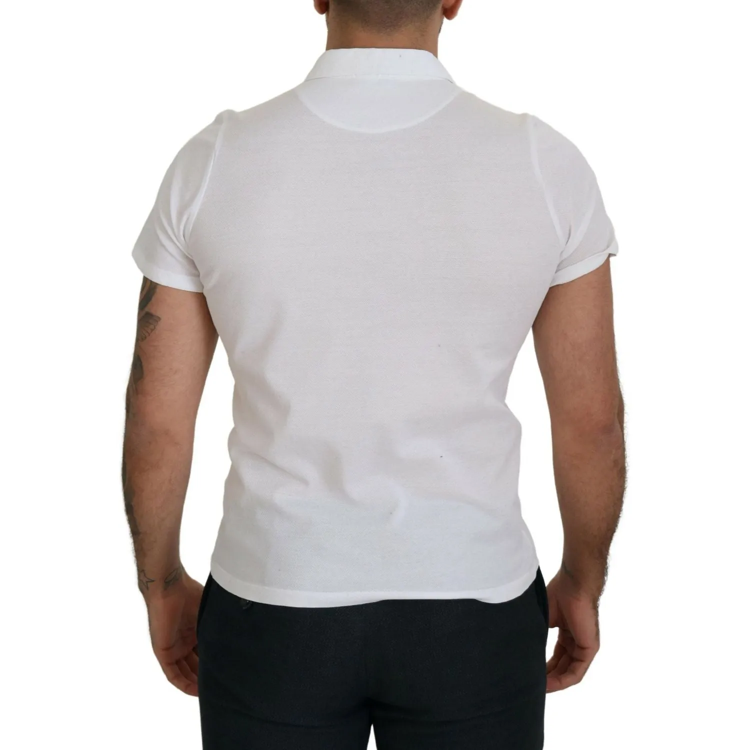 FRADI Elegant White Cotton Polo T-Shirt