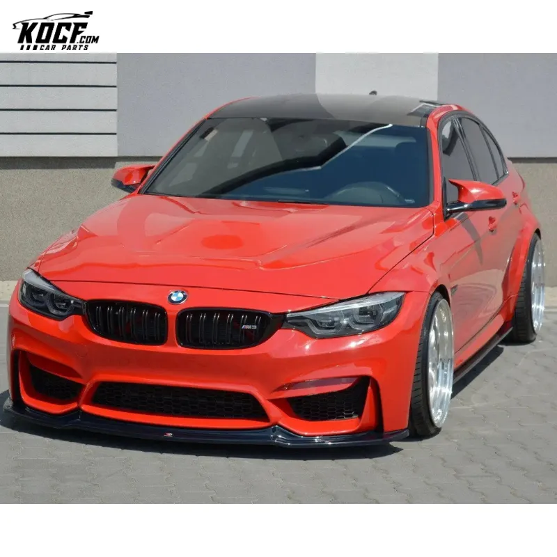 Front Bumper Lip Compatible With Vor Style Carbon Fiber Body Kit Spoiler Lip For BMW F80 M3 & F82 F83 M4 14-20