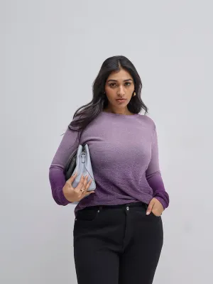 Gia Purple Ombre Pattern Sweater