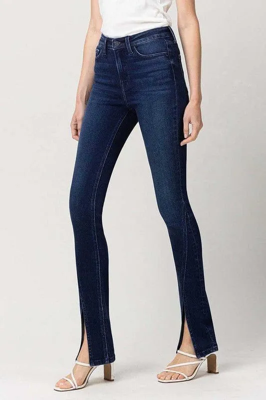 High Rise Slim Straight W/Slit *Online Only*