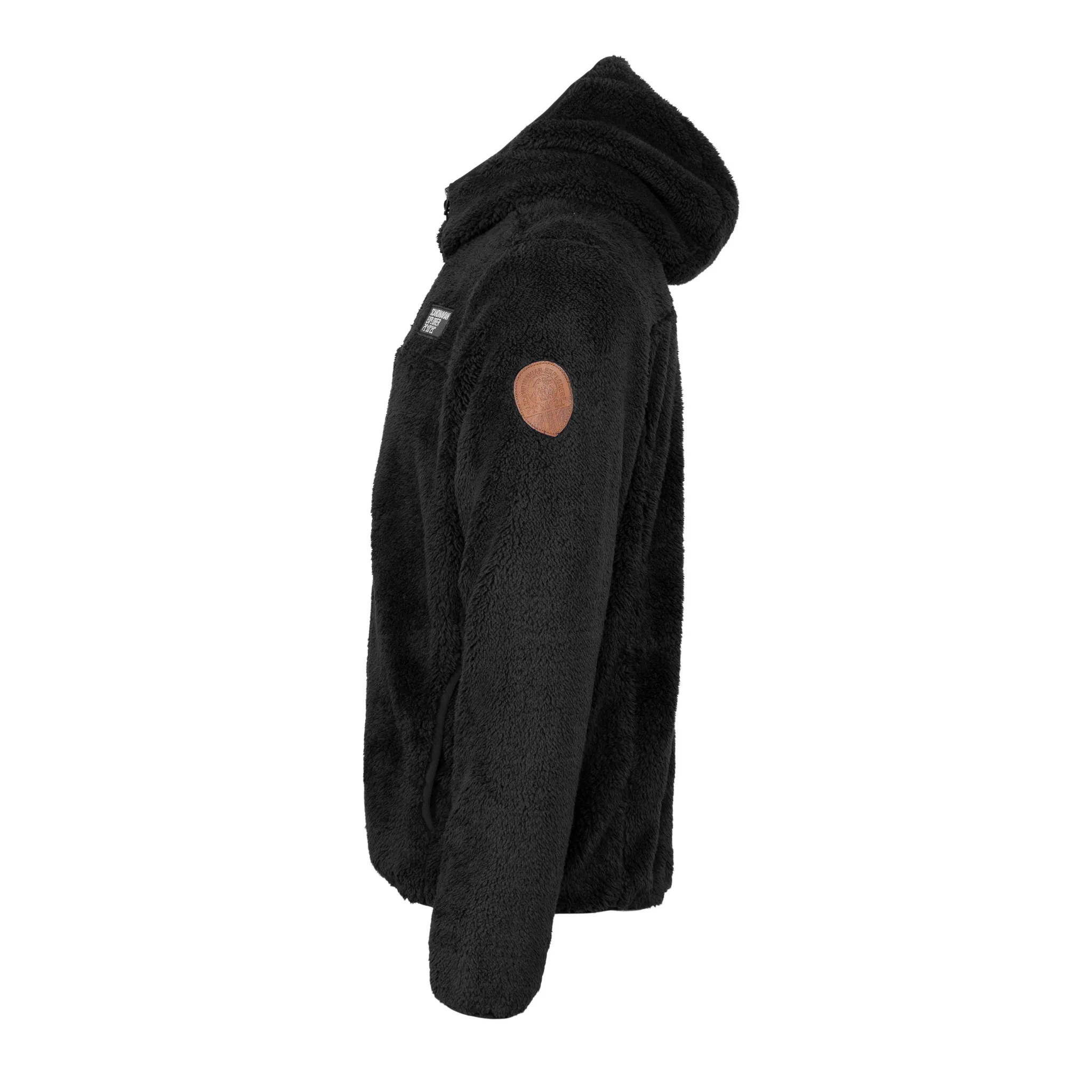 Hooded Teddy Fleece Jacket - Black