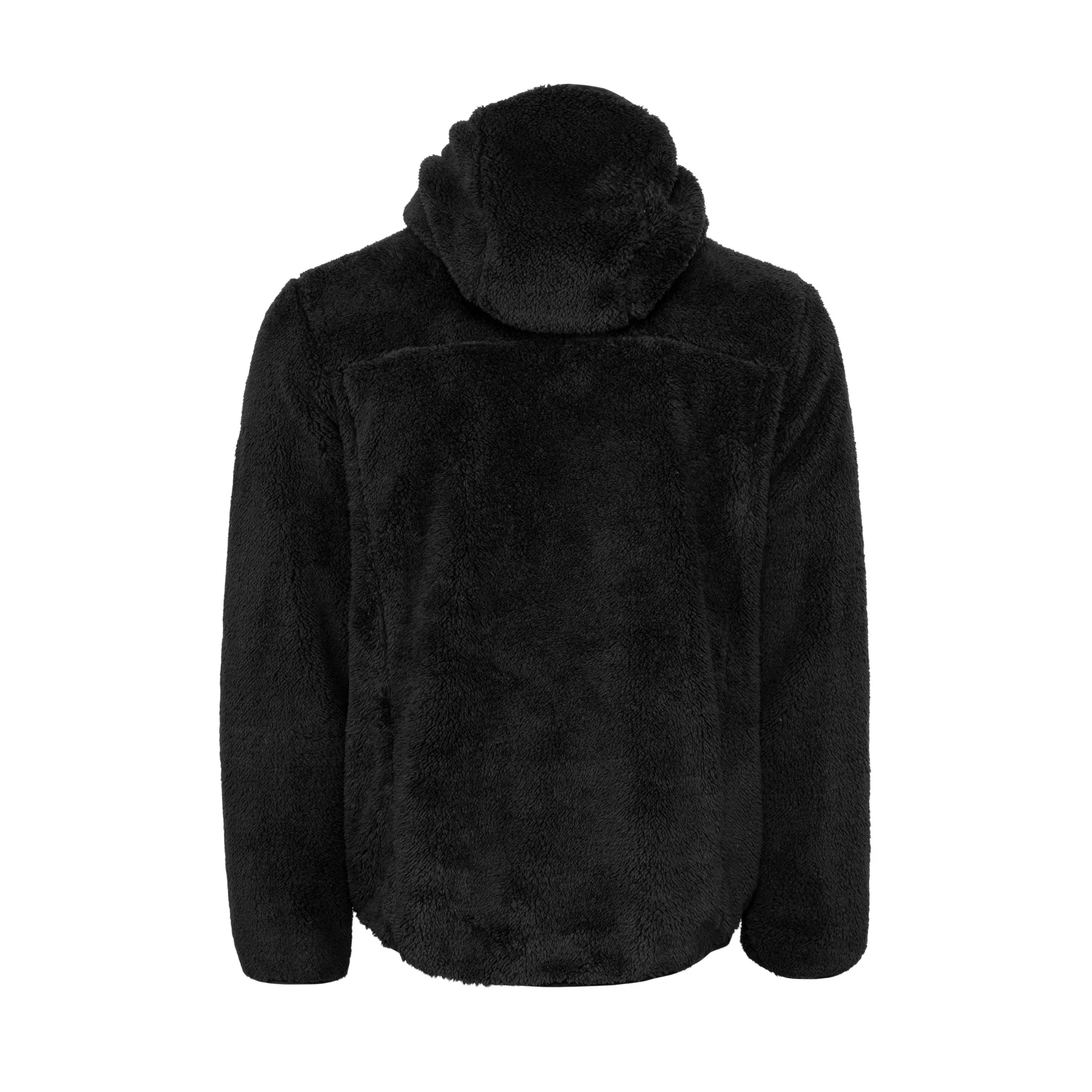 Hooded Teddy Fleece Jacket - Black