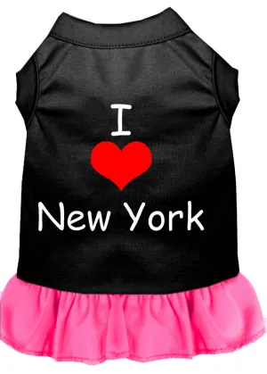 I Heart New York Screen Print Dress Black With Bright Pink Xxl (18)