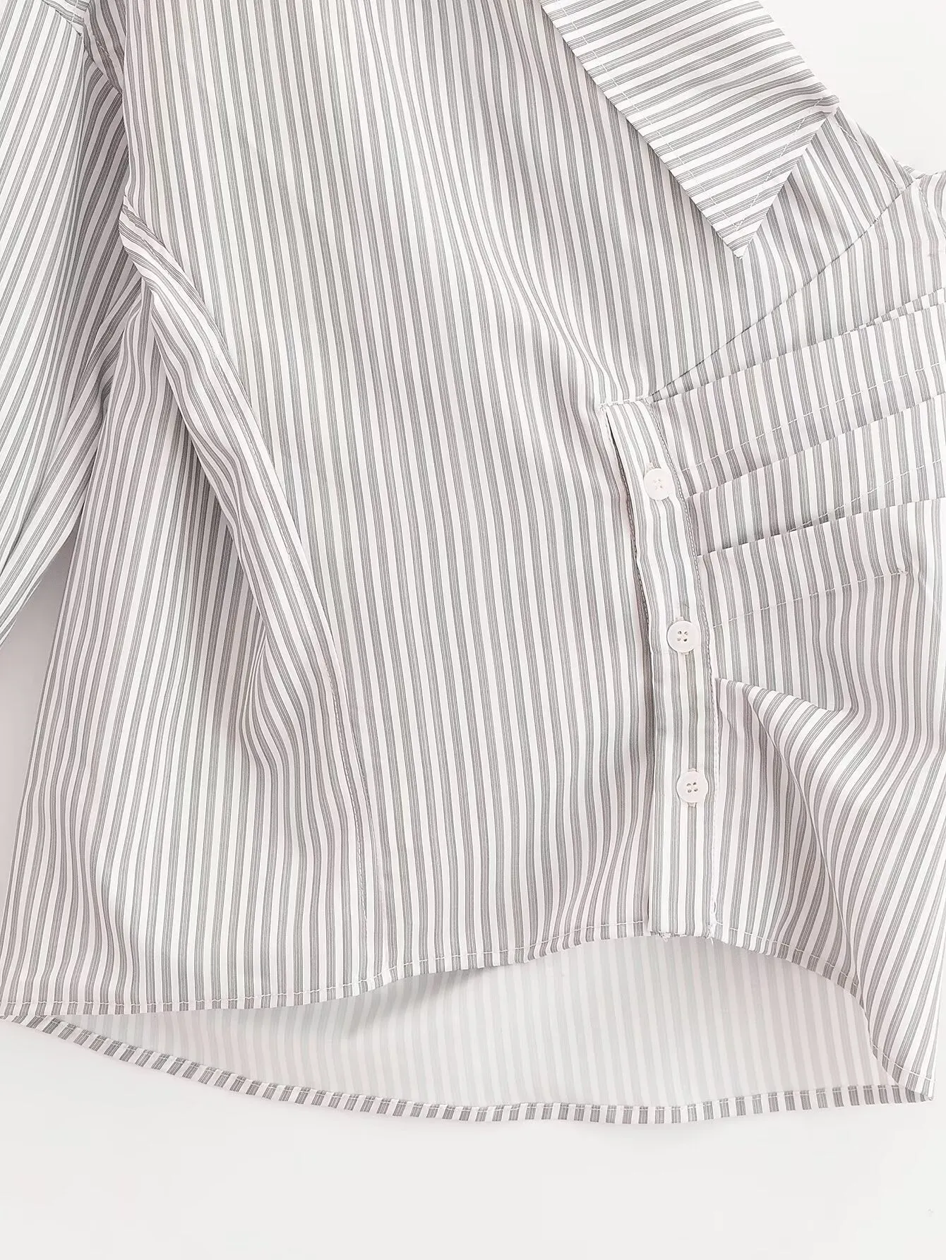 Irregular Asymmetric Striped Shirt Sexy pirational Design Shirt