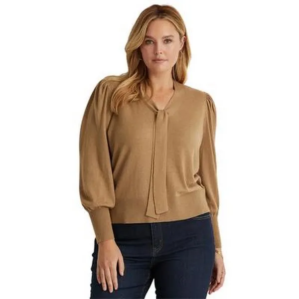 Lauren Ralph Lauren Self-Tie Puffed Sleeve Top