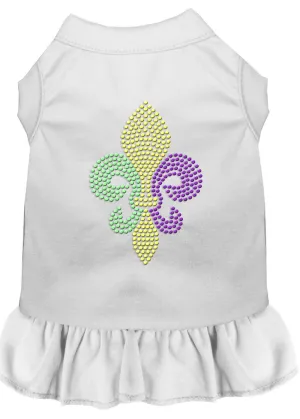 Mardi Gras Fleur De Lis Rhinestone Dress White Xxl (18)