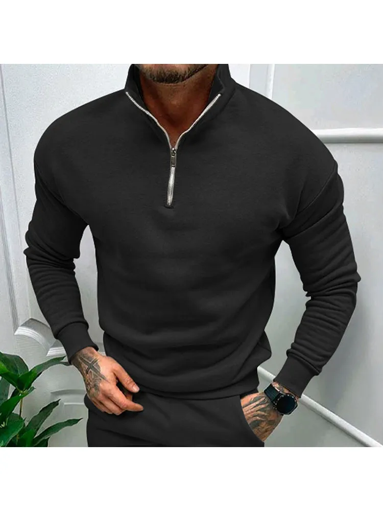 Men'S Zip Collar Hoodies