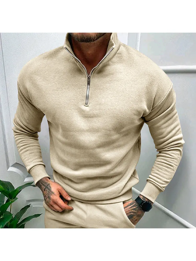 Men'S Zip Collar Hoodies