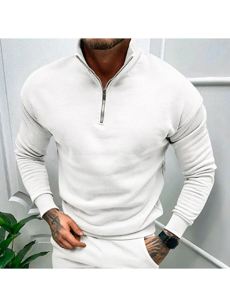 Men'S Zip Collar Hoodies