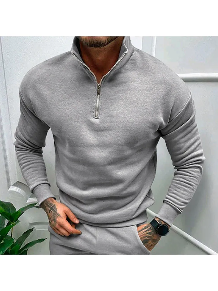 Men'S Zip Collar Hoodies