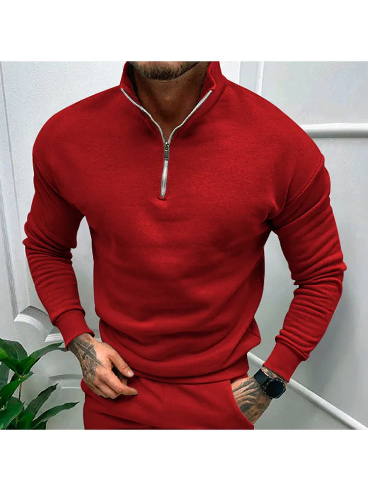 Men'S Zip Collar Hoodies