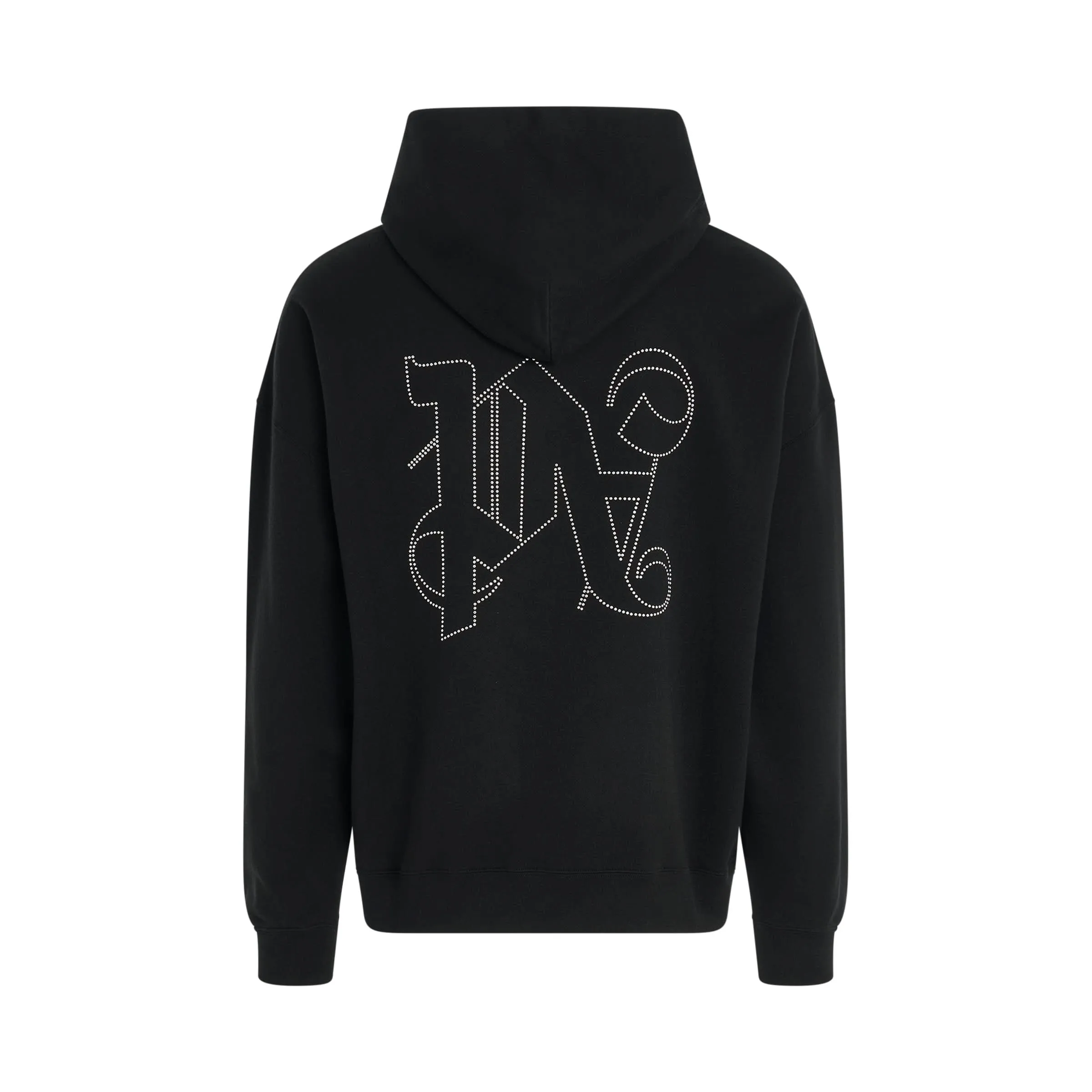 Monogram Stud Hoodie in Black