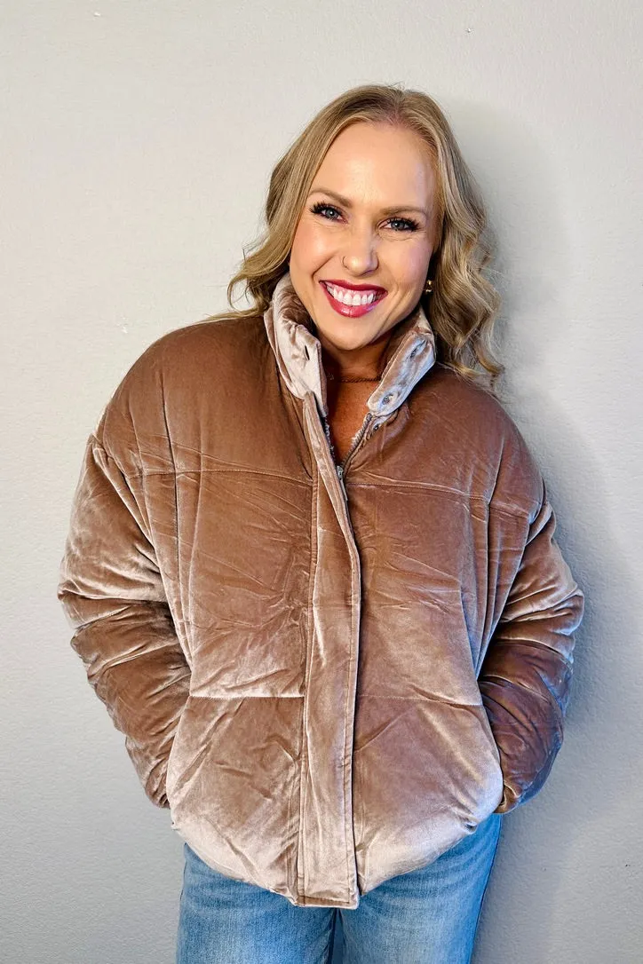 Nina Velour Puffer Sherpa Jacket